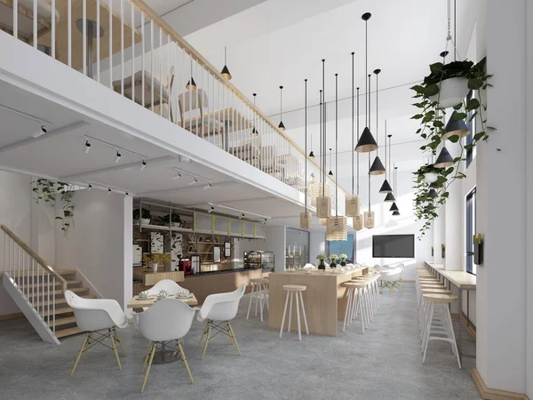 Rendering Del Ristorante Caffè — Foto Stock