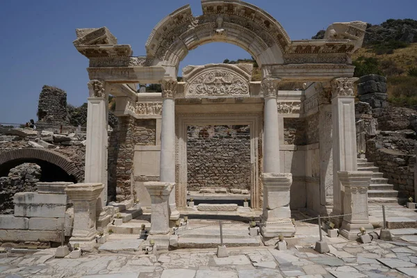 Ephesus Αρχαία Ερειπωμένη Ρωμαϊκή Πόλη Στο Selcuk Επαρχία Σμύρνης Τουρκία — Φωτογραφία Αρχείου