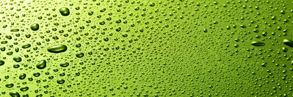 Lemon Green Colorful Water Drops Light Shiny Surface — Stock Photo, Image