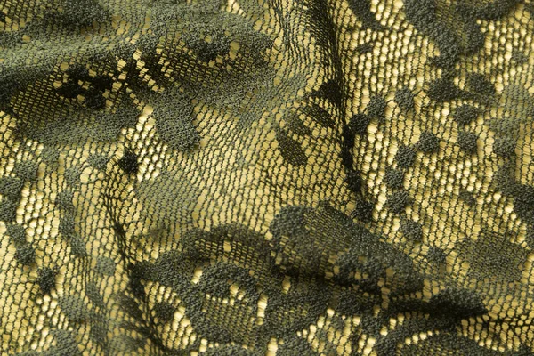 Eski moda yeşil dantel kumaş, nakış işlemeli tekstil arka planı.