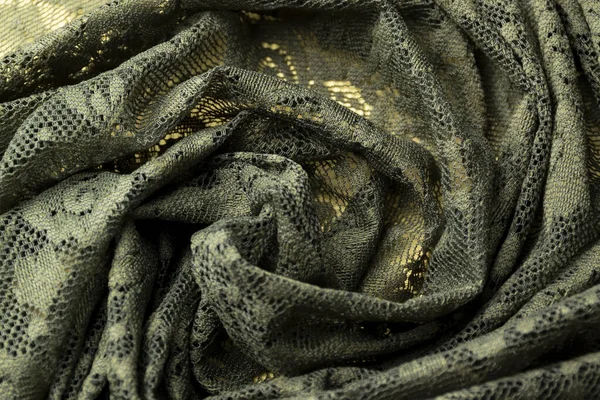 Old Fashion Green Lace Cloth Embroidery Textile Background — Fotografia de Stock