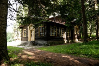 Bulgaristan 'ın Rila dağındaki ahşap ortodoks kilisesi