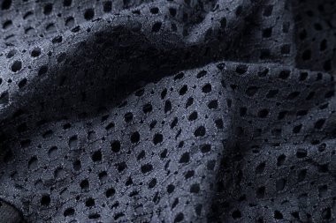 Moda siyah kumaş, modern tekstil yakın görünüm.