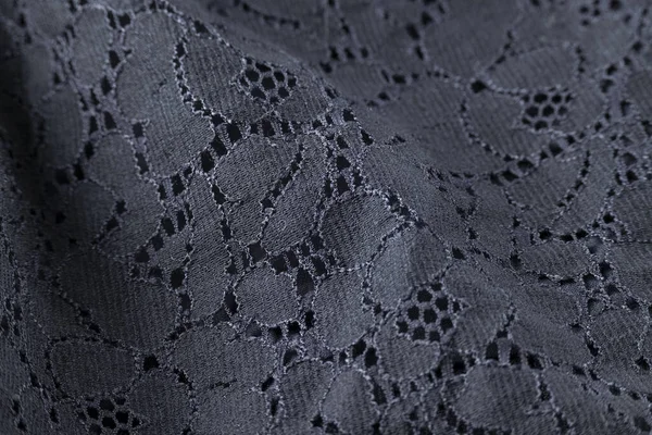 Modieuze Zwarte Doek Ondulate Moderne Textiel Close Uitzicht — Stockfoto
