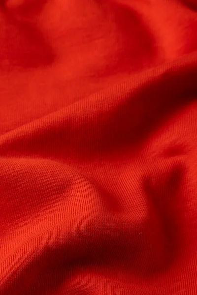 Paño Rojo Ondulado Ondulado Textil Vista Cerca — Foto de Stock