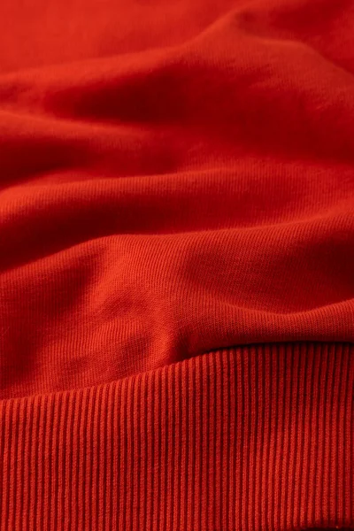 Paño Rojo Ondulado Ondulado Textil Vista Cerca — Foto de Stock