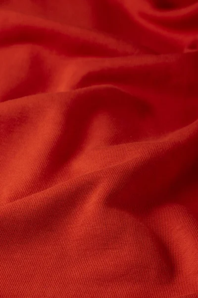 Paño Rojo Ondulado Ondulado Textil Vista Cerca — Foto de Stock