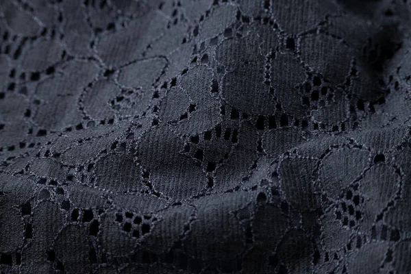 Paño Negro Moda Ondulado Textil Moderno Vista Cerca Imagen de archivo