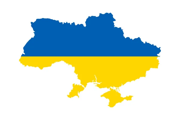 Sylwetki map ukraińskich w kolorach flag narodowych. Ilustracja — Zdjęcie stockowe