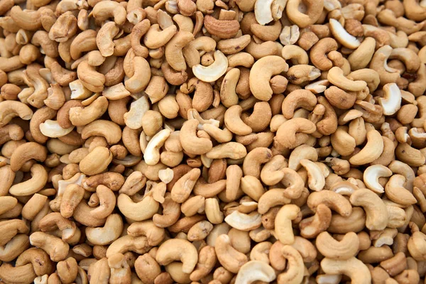 Chutné Kešu Ořechy Jako Pozadí Pohled Shora Kvalitní Fotografie — Stock fotografie