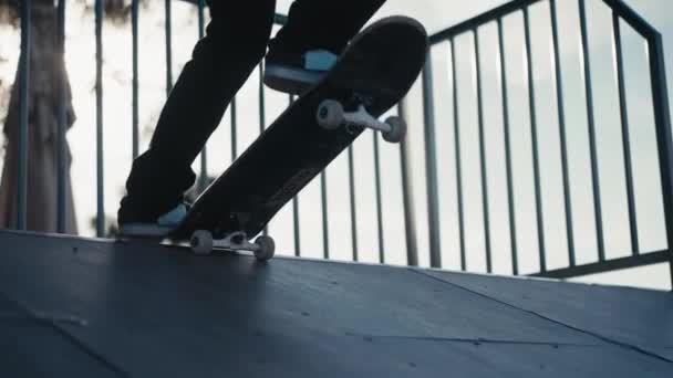 Skateboarder Skateboarding Skate Park — Vídeos de Stock