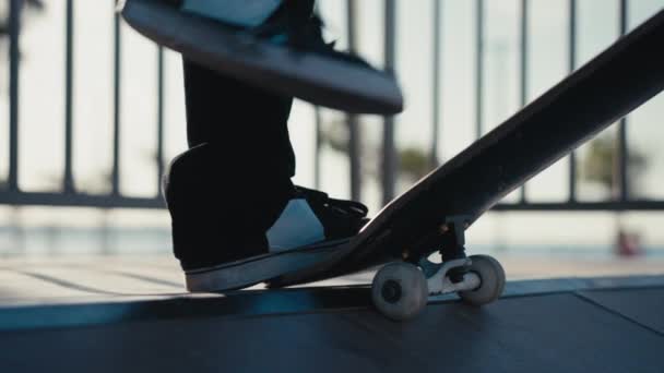 Skateboarder Skateboard Allo Skate Park — Video Stock