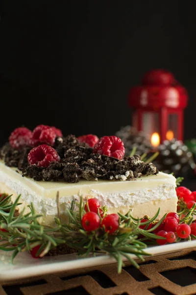 Christmas Dessert Berries Close — Stock Photo, Image