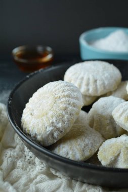 Taze lezzetli kurabiyeler, yakın çekim.