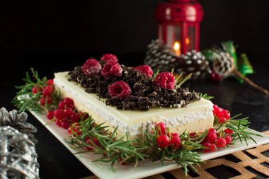 Çilek ile Noel tatlı yakın çekim