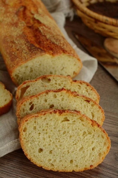 Домашний Хлеб Кукурузы Столе — стоковое фото