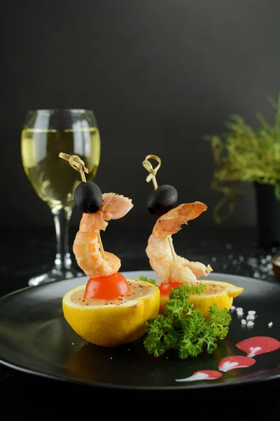 Close Delicious Shrimps Seafood — Stock Photo, Image