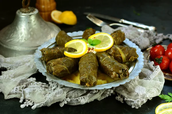 Close Shot Van Heerlijke Dolma Schotel — Stockfoto