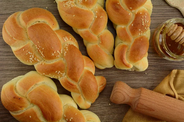 Zbliżenie Strzał Pyszny Świeżo Upieczony Chleb — Zdjęcie stockowe