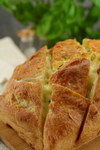 Delicioso Queijo Caseiro Alho Pull Apart Pão — Fotografia de Stock