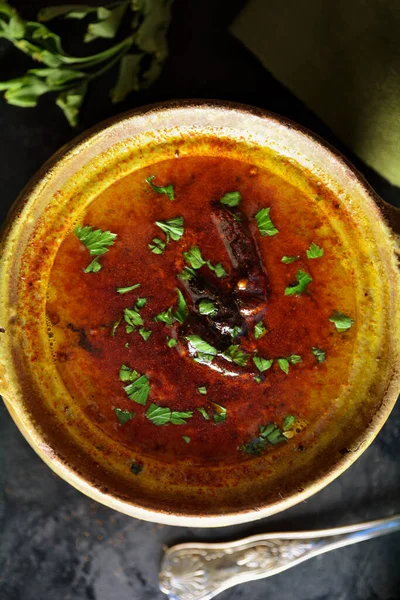 Domates Çorbası Yakın Çekim — Stok fotoğraf
