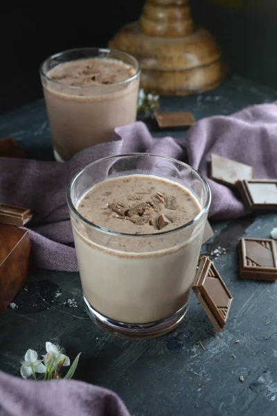 Close Delicioso Smoothie Chocolate — Fotografia de Stock