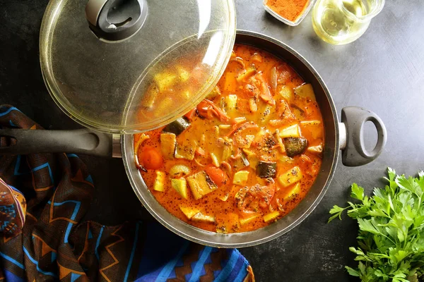 Close Preparação Sambar Delicioso — Fotografia de Stock