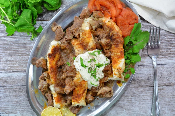 Close up of Delicious Kebab on Plate