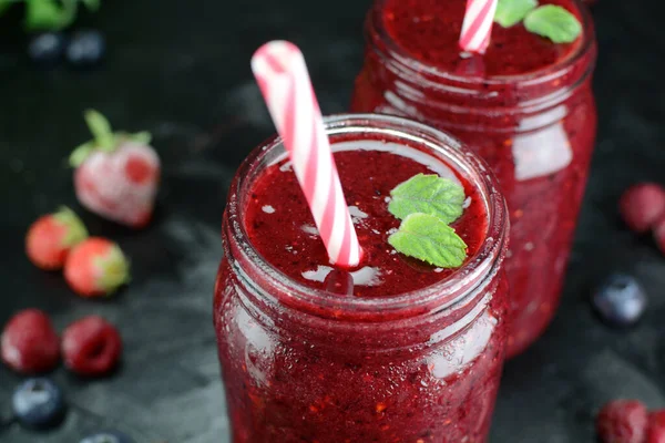 Close Delicious Berries Smoothie — Stockfoto
