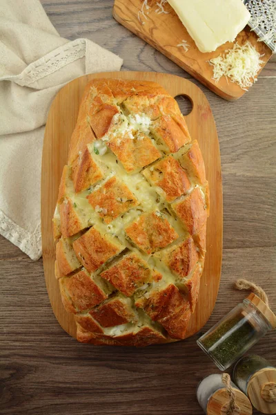 Delicioso Queijo Caseiro Alho Pull Apart Pão — Fotografia de Stock