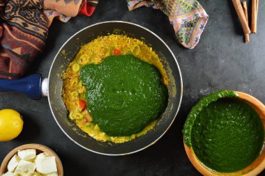 Palak Paneer Hazırlık, kapatın.