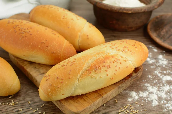 Домашние Хлебы Пшеницы Кунжутом — стоковое фото