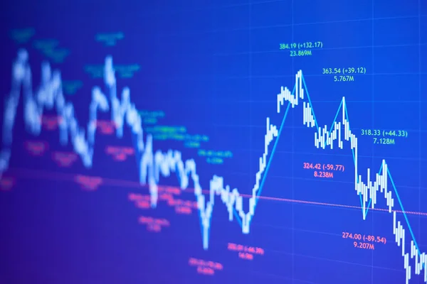 Stock Market Chart Blue Background — Stock Photo, Image