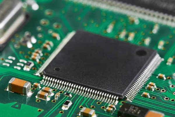 Close Computer Chip Part Electronic Printed Circuit Board — Stock Photo, Image