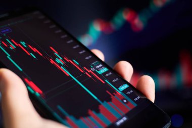 Tüccar akıllı telefondaki borsa verilerini analiz ediyor