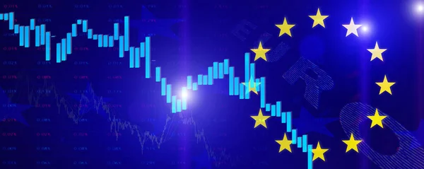 Европейская Концепция Падения Фондового Рынка Лицензионные Стоковые Фото