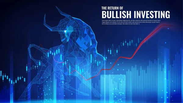 Bullish Stock Market in futuristic idea suitable for Stock Marketing or Financial Investment