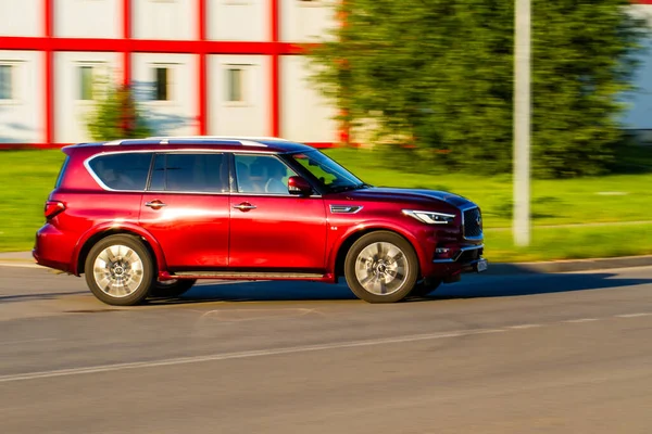 Moscú Rusia Junio 2021 Infiniti Qx80 Modelo Año 2020 También — Foto de Stock