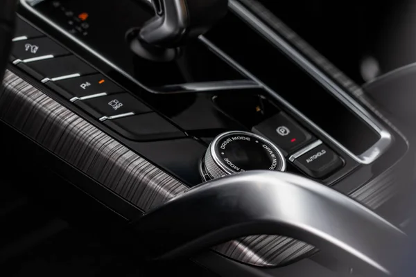 Przycisk Wyboru Napędu Automatyczna Dźwignia Zmiany Biegów Wnętrze Samochodu Kontroler — Zdjęcie stockowe