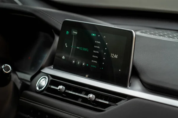 Rádio Carro Digital Rádio Carro Moderno Carro Sistema Touchscreen Multimídia — Fotografia de Stock