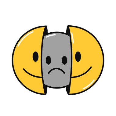 Half Happy Sad Face Free Vector Eps Cdr Ai Svg Vector Illustration Graphic Art