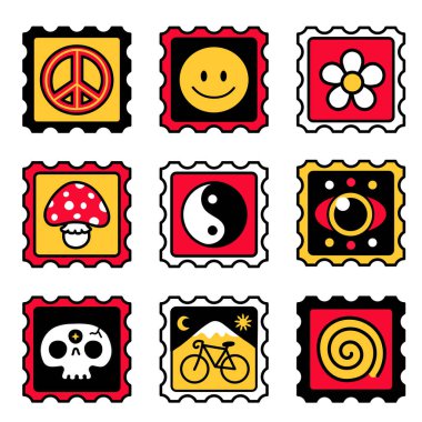 Asit LSD kağıt silme işaretleri koleksiyonu ayarla