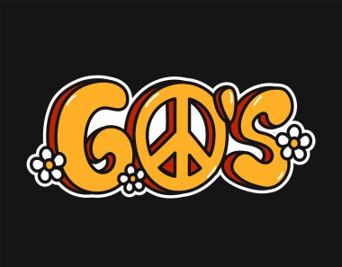 1960 'ların antika tabela numarası. Vektör karalama logo simgesi. 60 'lar, 1960' lar, 60 'lar, retro, vintage parti konsepti