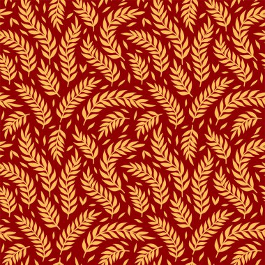 Yapraklar, çiçekler, bitkiler çiçeksiz desenler. Vektör el, İskandinav robot resim çizimi. Çiçek, yapraklar iz bırakmayan desen konsepti