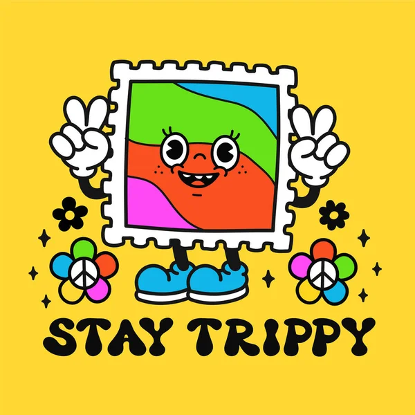 Cute Funny Acid Lsd Mark Shirt Print Design Stay Trippy — Stockvector