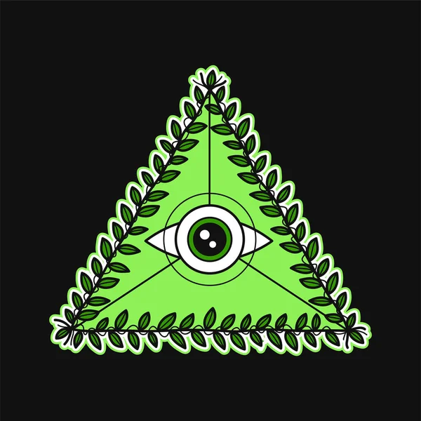 Pyramid Eye Shirt Print Design Vector Retro Vintage Cartoon Character – Stock-vektor