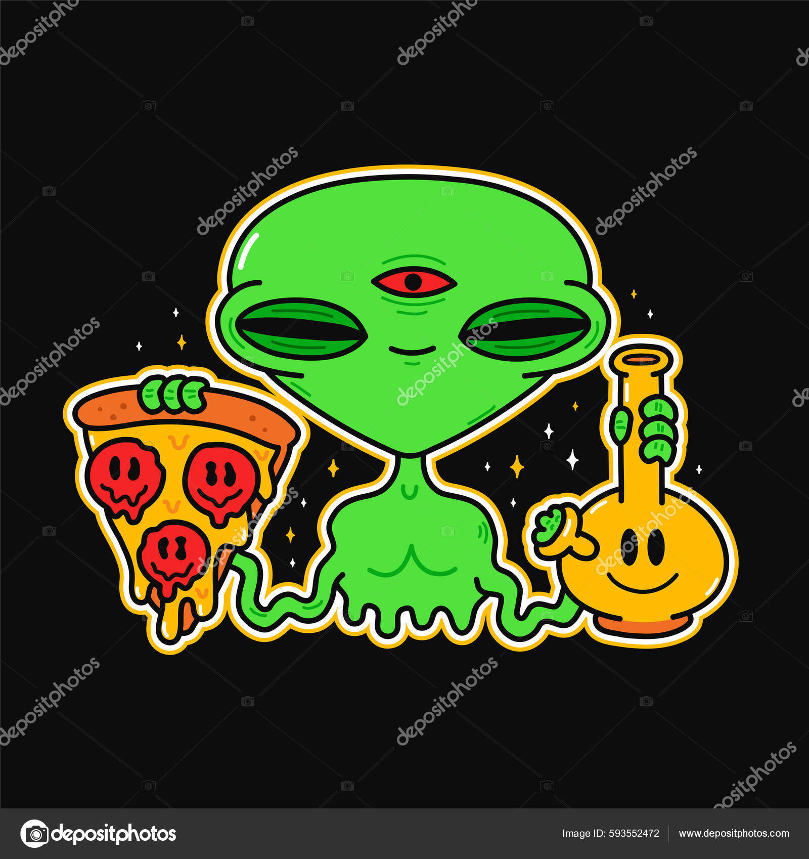 Desenho de Emoji alienígena para colorir