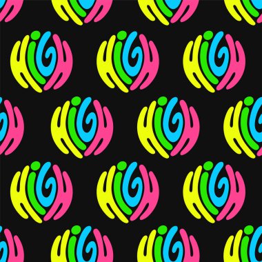 High circle quote seamless pattern background. Vector hand drawn cartoon illustration. High text print seamless pattern wallpaper concept