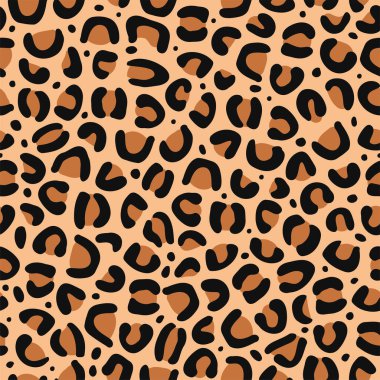 Leopar derisi pürüzsüz desen sanatı. Vektör stili karikatür tasarımı duvar kağıdı. Leopar, jaguar derisi tüysüz desen kavramı.