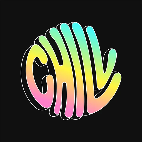 Chill Circle Quote Text Logo Vector Hand Drawn Lettering Cartoon — Stockový vektor